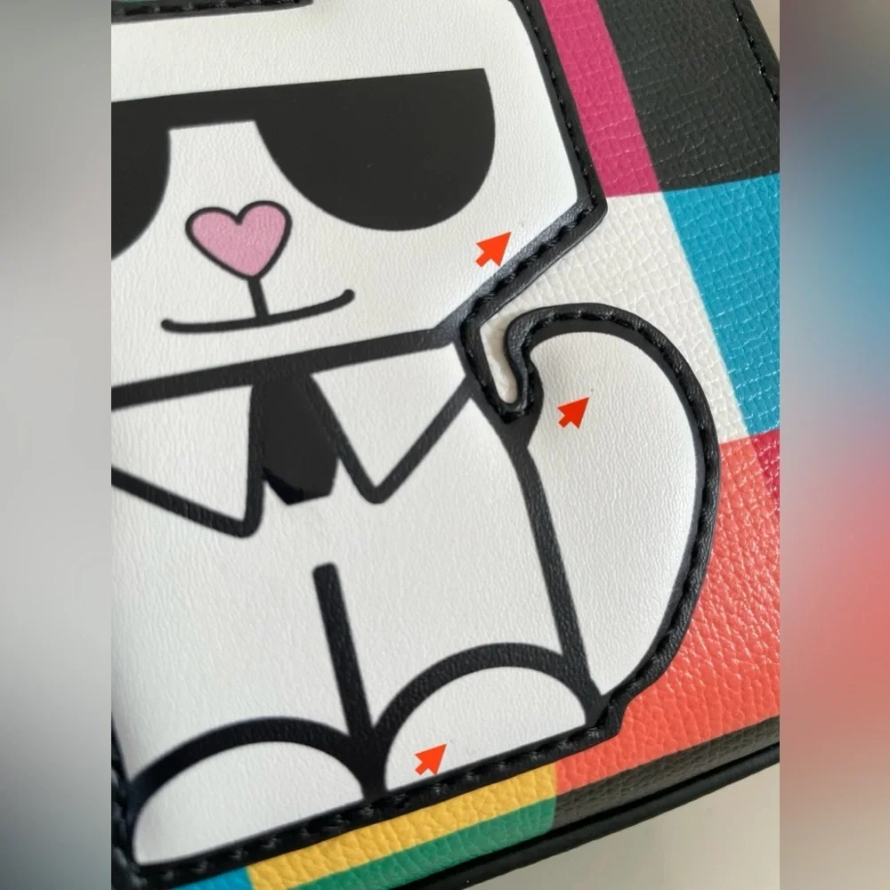 Karl Lagerfeld Paris Maybelle Satchel Multicolor Handle Crossbody Strap Bag (OY) - Picture 9 of 14